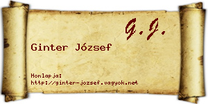 Ginter József névjegykártya